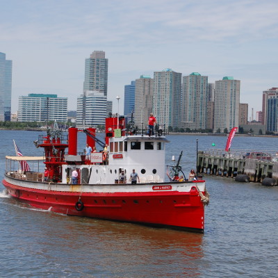 Fireboat John J Harvey Coming Closer to Dock, 2014, Photo by Paul Demonte 